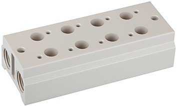 Multi-Base Plate for 3/2-Way Valves, 2 - 8 Positions, G 1/8, G 1/4