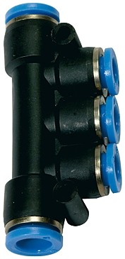T Multi-Distributor, Plug Connector »Blue Series« Hose Ø 2x8/3x6 - 2x10/3x6