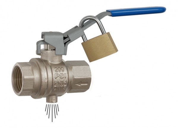 Safety Ball Valve, Lockable, Venting Hole, M5, Rp 1/4 - 1