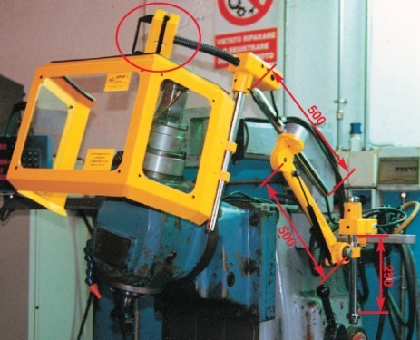 Milling machines Accident prevention device BAF square protective screen long arm with gas spring 2 MOWOTAS
