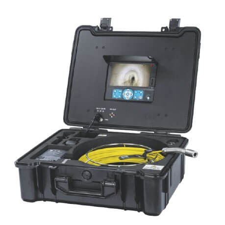 Pipe Inspection Camera 23mm, with 30 m Fiber Optic Cable and 7" Monitor with DVR Function