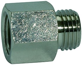 Extension Piece, Short, Various Threads i. and o., AF 12 - 32, Nickel-Plated Brass