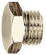 Locking Screw, Exterior Hexagonal, G 1/4 - 1/2, AF 17 - 24, Nickel-Plated Brass