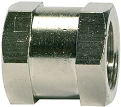 Bushing with Exterior Hexagonal, M5, AF 8, Nickel-Plated Brass