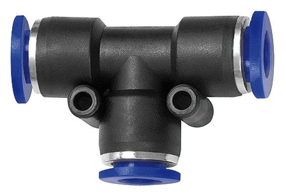 Push-In T-Connector »Blue Series«, Reducing, Hose Ext. Ø 2x4/1x6 - 2x16/1x12