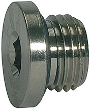 Locking Screw, Hexagonal Socket 2.5 - 10 mm, G 1/8 - G 1/2 - M5, Nickel-Plated Brass